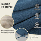 AddGrace Chair Cushions for Dining Chairs Set of 4 Kitchen Seat Cushions with Ties and Non Slip Backing Tufted Indoor Seat Pad for Kitchen Dining Room 18" x 17" x 3" Navy