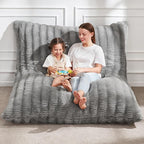 Hobestluk 3 in 1 Bean Bag Chair Giant Bean Bag Chairs for Adults with Ripple Cover Convertible Bean Bag Floor Cushion with Machine Washable Cover for Living Room (Ripple Grey)