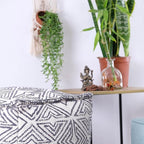 Mandala Life ART Pouf Ottoman - 20x20x20 - Foot Rest Stool White Cube