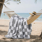 Joiedomi Throw Blanket for Couch, Light Grey Checkered Knitted Blankets Gifts for Women Mom Girls, Cozy Cute Soft Throw Home Room Decor Aesthetic Women Mothers Birthday Gifts 50x60 Inches