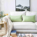 Home Brilliant 12x20 Spring Pillow Cover for Couch Sage Throw Pillow Covers Farmhouse Rectangle Pillow Covers Set of 4, Gadern Couch Patio Bench Sofa Decor, 30x50 cm, Grass Green