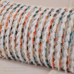 Boho Lumbar Pillow Cover 12x20 Inch Pack of 1 Farmhouse Rectangle Decorative Couch Throw Pillow Cover Blue Orange Chenille Tufted Striped Pillowcase for Living Room Sofa Bed