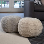 Christopher Knight Home Malibu Fabric Pouf, Ivory