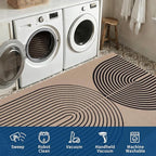 GarveeHome Modern Rainbow Easy Jute 3x5 Patio Rug, Washable Rugs for Entryway Farmhouse Non Slip Indoor Door Mat Carpet for Entry Mudroom Porch Decor