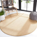 SAFAVIEH Area Rug 9' Round - Natural Fiber Collection - Maize & Linen Color, Sisal, Woven Design with Border (NF141B)