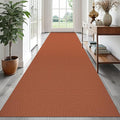 EARTHALL Runner Rug 3x16 Ft Washable Runners for Hallways Extra Long Woven Non Slip Entryway Runner Braided Kitchen Runner Indoor Outdoor Carpet Runners for Hotels, Hall, Stair, Rustic Orange/Tan