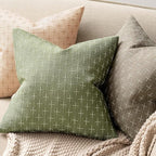 MIULEE Pack of 2 Decorative Burlap Linen Spring Throw Pillow Covers Farmhouse Pillowcases Modern Rustic Woven Textured Cushion Cover for Sofa Couch Bed 24x24 Inch Sage Green