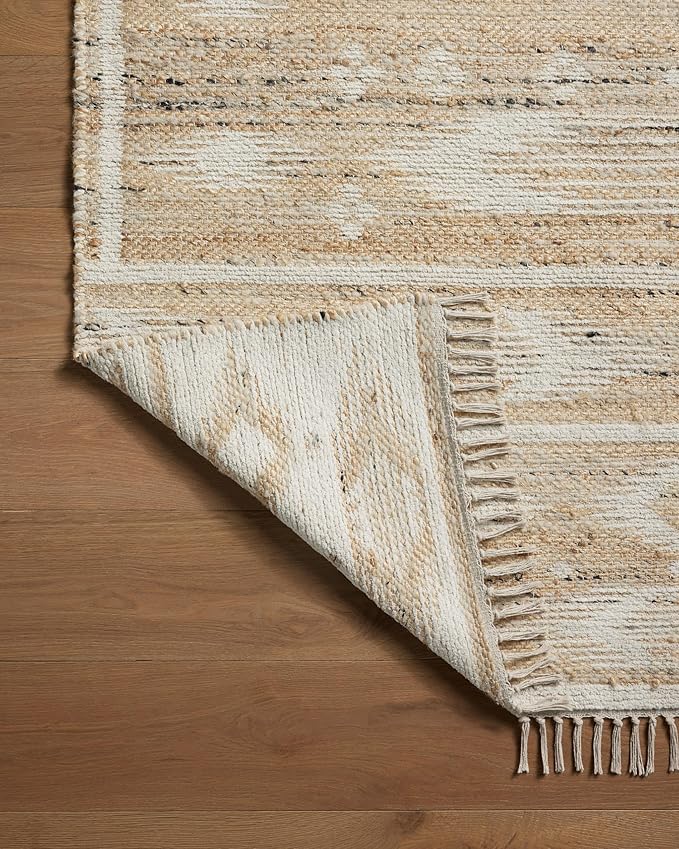 Loloi Angela Rose Rivers Collection RIV-04 Natural/Ivory 3'-6" x 5'-6" Reversible Accent Rug
