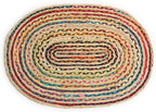 · REDEARTH · Jute Cotton Chindi Area Rug - 2'x3' Oval Rug, Handwoven, Non-Shedding, Soft & Durable – Multi Tones for Home Décor in Living Room, Dining Room, Bedroom