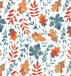 Fall Harvest Autumn Leaves Fleece Throw Blanket: Contemporary Autumn Leaf Print on Soft White Velvet Fleece for Living Room Couch Chair Bed or Dorm