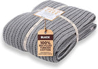 Gold Case Throw Blanket for Bed - 100% Recycled Turkish Cotton Blanket - Vintage Lightweight Soft Throw Blankets for Bed & Living Room - Twin Size Cozy Blankets - 71x90 - Black