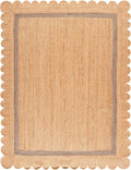 SAFAVIEH 9x12 Area Rug - Natural Fiber Collection - Large - Natural & Grey, Handmade Jute, Ideal for Living Room, Bedroom, Dining Space (NF896F)