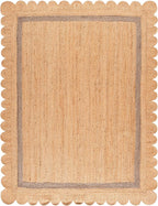 SAFAVIEH 8x10 Area Rug - Natural Fiber Collection - Large - Natural & Grey, Handmade Jute, Ideal for Living Room, Bedroom, Dining Space (NF896F)