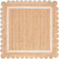 SAFAVIEH Natural Fiber Collection Area Rug - 3' Square, Natural/Ivory, Geometric Design, Ideal for High Traffic Areas in Living Room, Bedroom, Dining (NF896A)