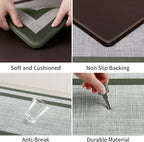 Mattitude Kitchen Mats Set of 2 Cushioned Rugs 0.47 inch Thick Anti-Fatigue Mats for Kitchen Floor,Waterproof Non-Slip Mats and Rugs Set for Office,Floor,Laundry 17.3"×29"+17.3"×59",Green