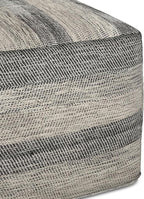 SIMPLIHOME Clay Square Pouf - 18 inch Wide Upholstered Cotton Ottoman in Grey Melange, Boho Footstool, Decorative Cube Pouf or Extra Seating for Living Room, Bedroom, or Kids Room, Assembled