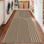 2x6 Kitchen Runner Rug for Hallways Outdoor Rug Easy Jute Rug Washable Low-Pile Non-Slip Area Rug Indoor Outdoor Carpet for Bedside Laundry Entryway Porch Long Door Mat Brown Rainbow Floor Mats
