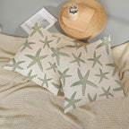 Sage Green Starfish Pillow Covers 18x18 Set of 2 Coastal Throw Pillows Spring Summer Nautical Ocean Theme Beach Decorative Pillow Cases Farmhouse Outdoor Decor Cushion Case for Home Bedroom