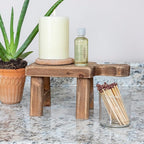 Creative Co-Op Small Wood Pedestal with Handle
