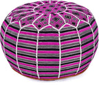 Marrakesh Gallery Bohemian Unstuffed Moroccan Pouf Ottoman, Round Ottoman Foot Rest, Handmade Bean Bag with Large Storage - Cover Floor Chair for Living Room, Bedroom - Ideal as Wedding Gifts