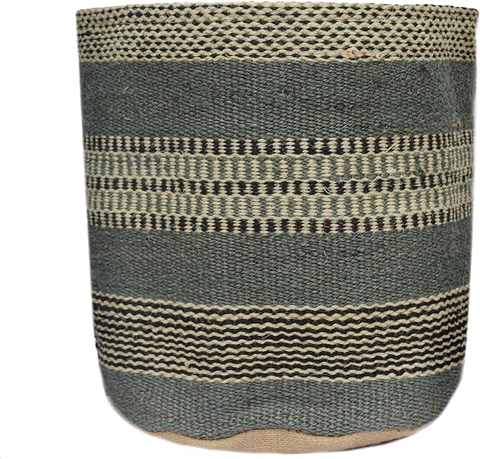 Jute Planter Basket Modern Woven Basket for 8" Flower Pot Floor Indoor Planters, 10” x 10” Storage Organizer Basket Rustic Home Decor, Boho Storage Earth-Friendly Planter (10x10 Inches, Sky 25)