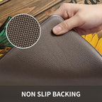 MAYHMYO Sunflower Kitchen Mat Set of 2 - Anti Fatigue Mats for Kitchen Floor - Non Slip Cushioned Rugs for Standing (17.3"×29"+17.3"×47"-0.4") Wood Grain