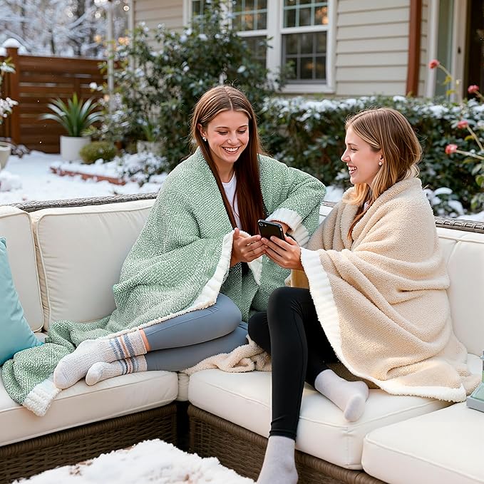 Joiedomi Twin Blanket for Couch Bed, Sage Green Knitted Blankets Gifts for Women Mom Girls, Cozy Cute Soft Throw Home Room Decor Aesthetic for Women Mothers Birthday Gifts 60x80 Inches