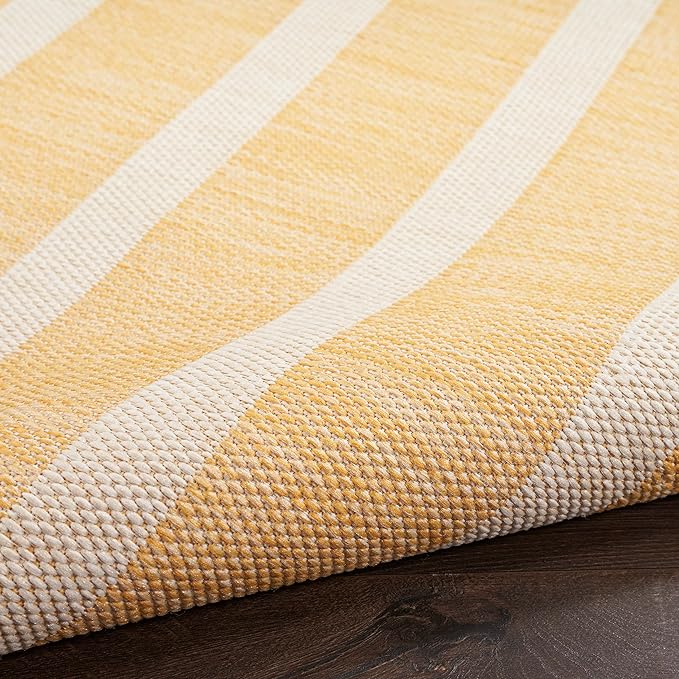 Nourison Home Positano Yellow Ivory 5' x 7' Area Rug - Easy Clean, Non Shedding, Bed Room, Living Room, Dining Room, Kitchen (5' x 7')