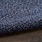 Nourison Home Natural Jute Navy 2' x 3' Area Rug - Easy Clean, Non Shedding, Bed Room, Living Room, Dining Room, Kitchen (2' x 3')