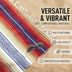 Hydration Nation Authentic Large Handwoven Mexican Striped Throw Blanket - Soft, Durable, Eco-Friendly - 70"x50" – Sunrise