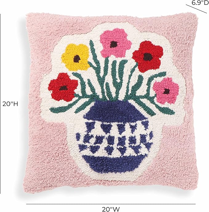 Tov Furniture Blossom Tufted Cotton 20" Square Accent Pillow