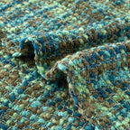Multi-Color Green Cable Woven Throw Blanket for Couch,50"X60" Boho Style Textured Blankets for Home Decor,Super Soft Warm Cozy Chunky Blanket with Decorative Tassels for Bed and Sofa