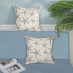 Brown Tan Starfish Pillow Covers 18x18 Inch Set of 2 Coastal Throw Pillows Spring Summer Nautical Ocean Theme Beach Decorative Pillow Cases Linen Outdoor Decor Cushion Case for Home Bedroom