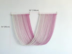 QULBUJ Dip Dye Large Macrame Wall Hanging Tie-Dye Yarn Tapestry Home Boho Wall Decor Ombre Art Headboard Bedroom Living Room 52" Wx34 L,Pink