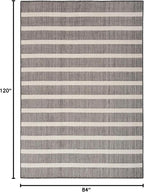 Nourison Home Positano Charcoal Ivory 7' x 10' Area Rug - Easy Clean, Non Shedding, Bed Room, Living Room, Dining Room, Kitchen (7' x 10')
