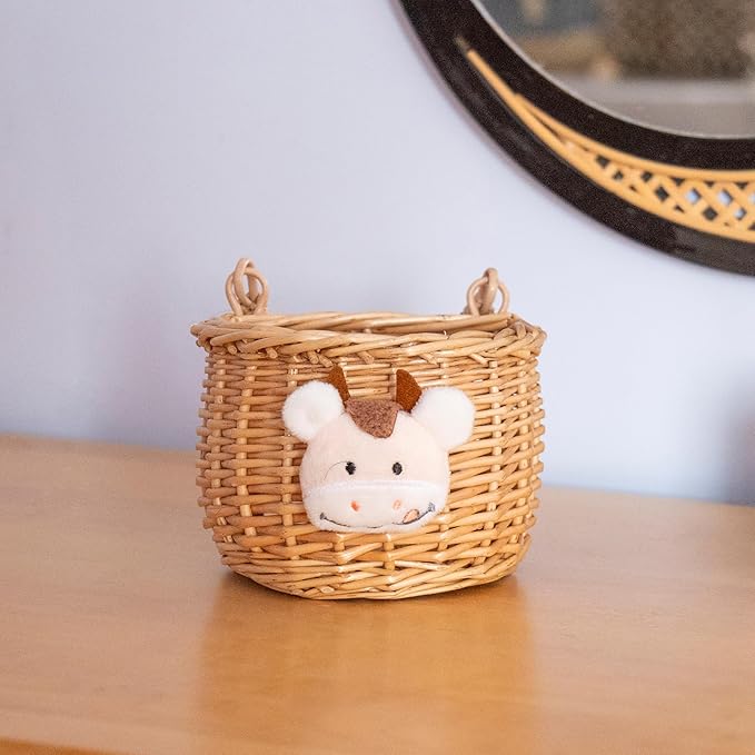 Wicker Hanging Wall Basket, Woven Hanging Basket, Door Baskets for Flowers Front Door, Wall Organizer for Entryway, Kitchen, Living Room, Garden, Farmhouse Decor (Original)