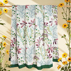 Boho Throw Blanket, 100% Organic Cotton Breathable Ultra Soft 80" x 90" Bed Quilt Throw - All Season Floral Rustic Farmhouse Decor Luxury Reversible Blanket for Sofa Couch Chair and Gift