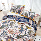 Scientific Sleep Boho Flower Farmhouse Retro Floral 100% Cotton Muslin Blanket Throw Cover Bed Couch Sofa Cozy Soft Reversible Bedding Blanket Quilt Bedspread Coverlet Twin 60 in x 80 in