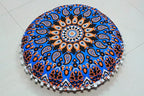INDIAN CRAFT CASTLE Floor Pillows Cover Cute Throw Pillows Cover Floor Seat Cushion Cover Chair Pads for Back to School First Day of School for Sofa Couch Bed Decor 22 Inches (Blue Brown)