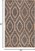 SAFAVIEH Area Rug 6x8 - Natural Fiber Collection - Black & Natural, Flat Weave Jute, Ideal for Living Room, Bedroom, Dining Space (NF378Z)