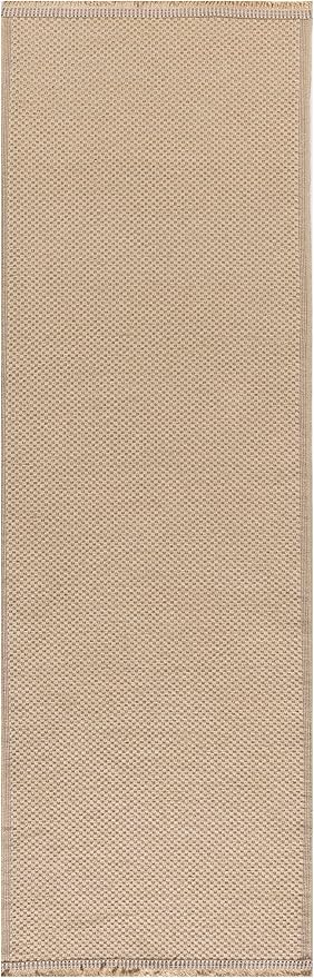 Nourison Home Washable Jute Natural 2'3" x 7'6" Area Rug - Easy Clean, Non Shedding, Bed Room, Living Room, Dining Room, Kitchen (8' Runner)