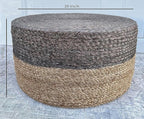Jute Pouf Ottoman | Footrest Pouf | Hand Braided - Round Boho Pouffe - for Living Room, Bedroom, Nursery (20"x20"x10") Brown