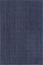 Unique Loom Braided Jute Collection Area Rug - Dhaka (6' 1" x 9' Rectangle, Navy Blue)