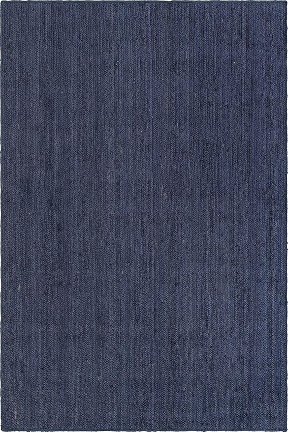 Unique Loom Braided Jute Collection Area Rug - Dhaka (6' 1" x 9' Rectangle, Navy Blue)
