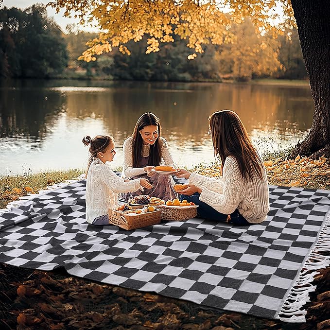 Large Picnic Blanket Outdoor Law Park Grass Patio Mat Manta Para Soft Car Travel Essentials Road Trip Summer Vacation Stuff Outside Accessories Roadtrip Camping Gear Rv Must Haves Glamping Tent Gadget