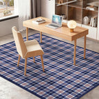 GarveeHome Checkered Area Rugs 6x9 for Living Room, Machine Washable Non Slip Backing Rug, Stain Resistant Low-Pile Indoor Carpet for Bedroom Dining Room Office Nursery Blue