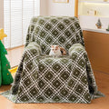 Reversible Couch Cover Blanket, Christmas Couch Cover, Chenille Sofa Cover Blanket, Christmas Sofa Covers Washable, 71"×71" Couch Protector for Recliner & Chair (1PC, Green, Single Seater)