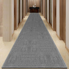19ft Jute Hallway Rug Runner, Rubber Backed Extra Long Carpet Runner Mats for Hallway, Machine Washable Indoor Entryway Runner Rug, Grey
