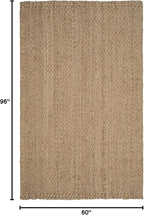 SAFAVIEH Natural Fiber Collection Area Rug - 5' x 8', Natural & Natural, Handmade Jute, Ideal for High Traffic Areas in Living Room, Bedroom (NF181A)