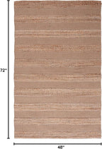 SAFAVIEH Natural Fiber Collection Accent Rug - 4' x 6', Taupe & Natural, Handmade Boho Farmhouse Rustic Jute & Cotton Jute, Ideal for High Traffic Areas in Entryway, Living Room, Bedroom (NFB653E)